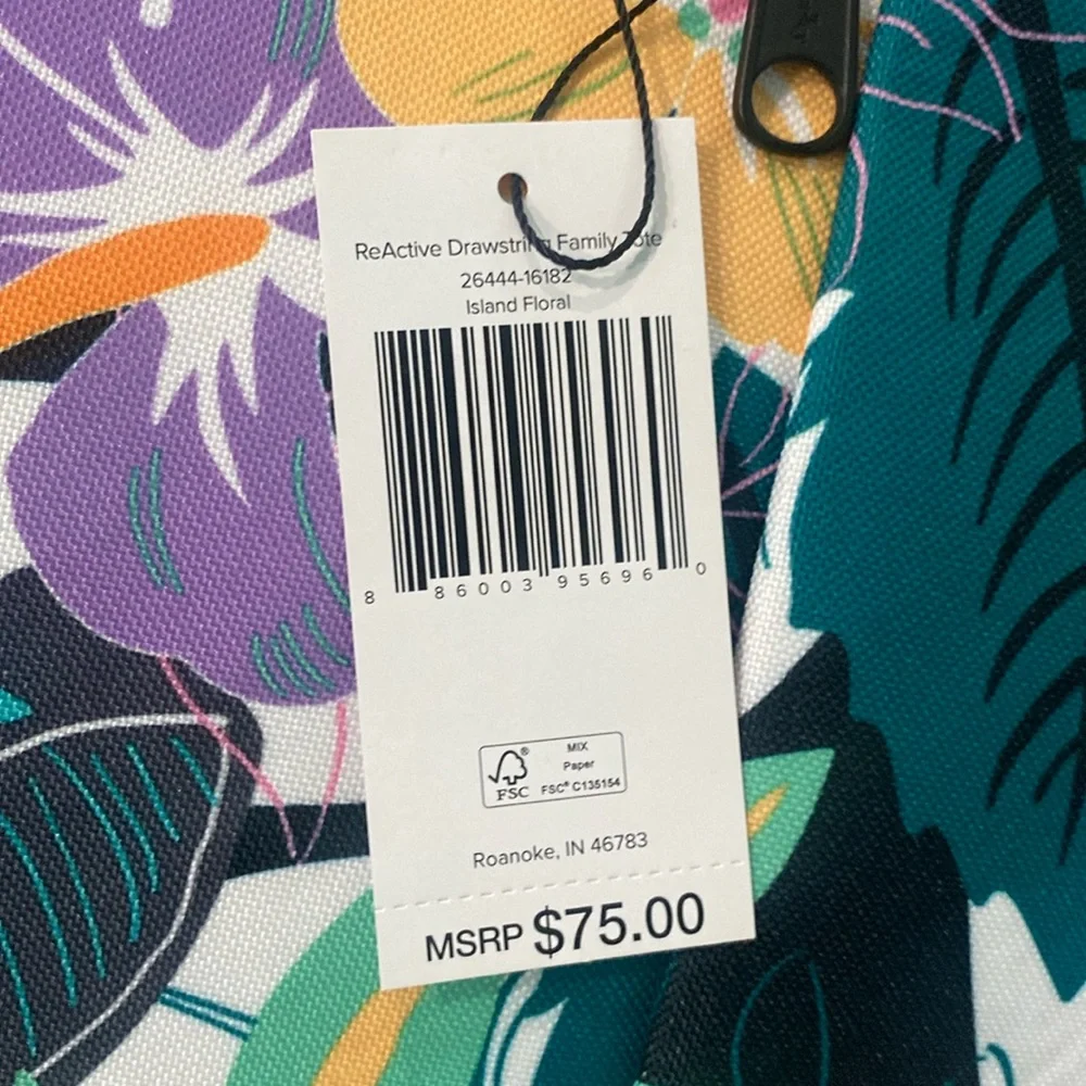 Vera Bradley Drawstring Family Tote Bag “Island Floral”